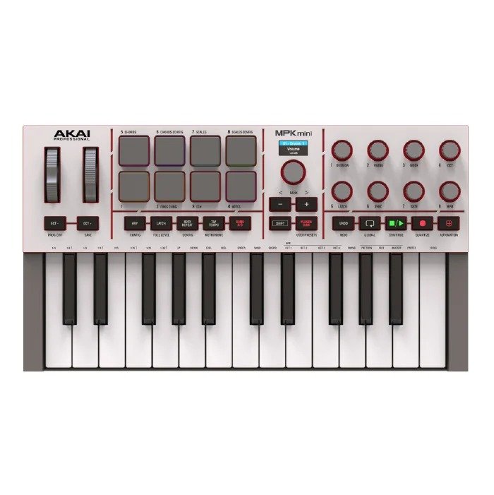 CONTROLADOR MIDI AKAI MPKMINI4W GRIS